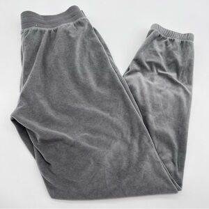 P.J. Salvage Women's Drawstring Gray Velour Joggers-Size XS